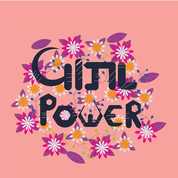 Vector girl power text art