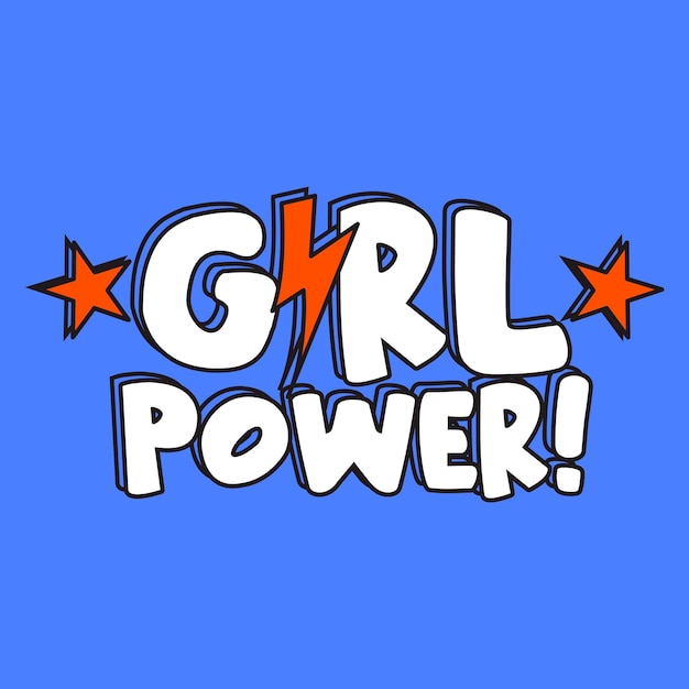 Vector girl power text fun