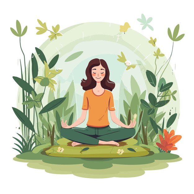 Girl_practicing_yoga_in_the_garden_vector