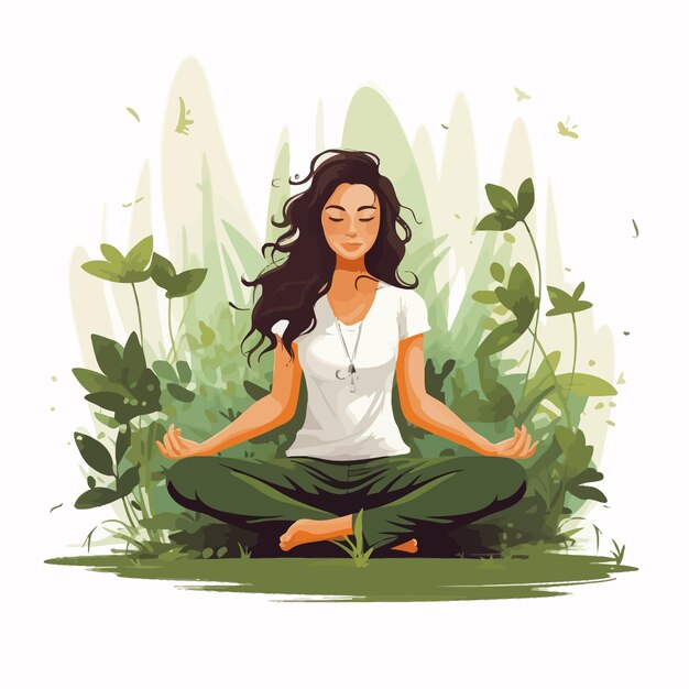 Girl_practicing_yoga_in_the_garden_vector