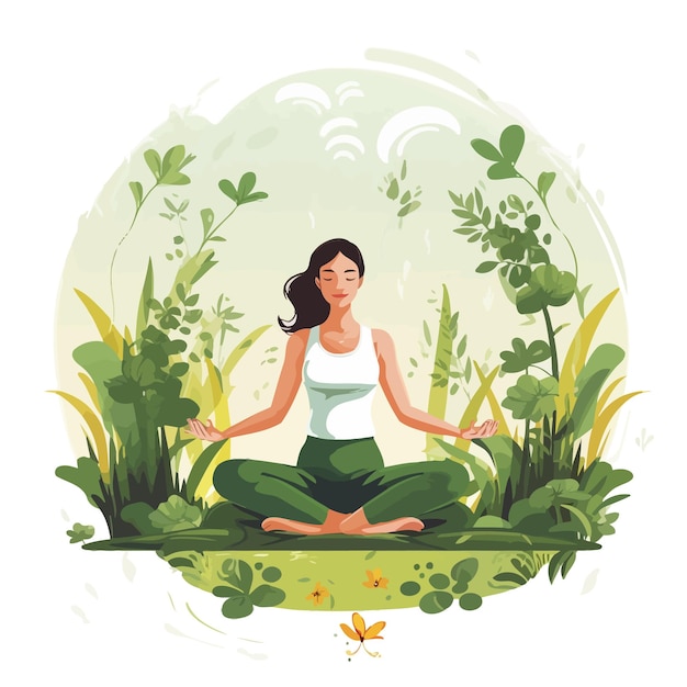 Girl_practicing_yoga_in_the_garden_vector