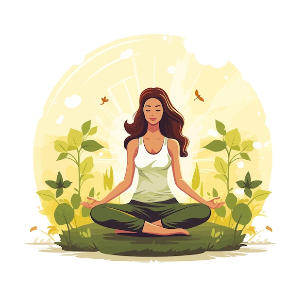 Girl_practicing_yoga_in_the_garden_vector