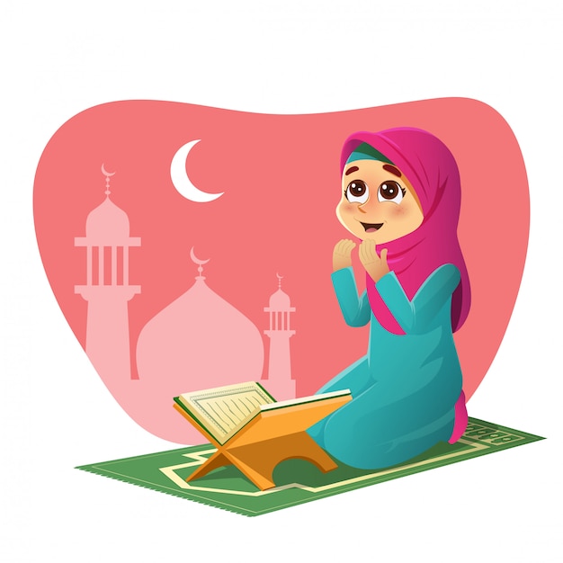 Girl Praying for Allah