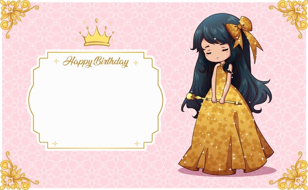 Invito di buon compleanno principessa ragazza