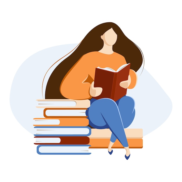 Girl reads a book