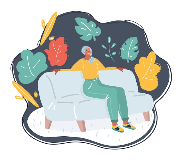 Girl relaxing on a sofa