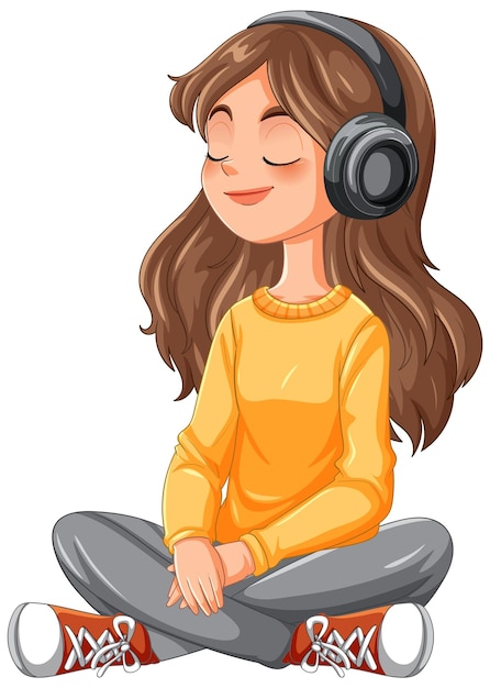 Girl Relaxing with Headphones