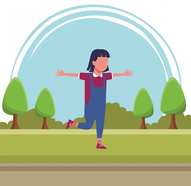 Girl running cartoon