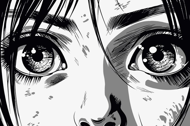 Premium Vector  Anime manga closed eyes close up