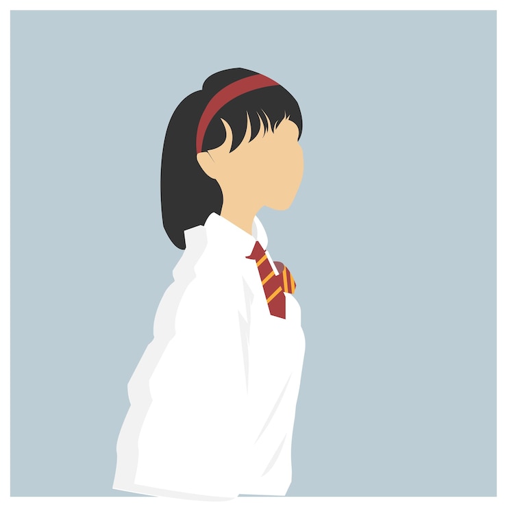Vector 女の子の短い髪のイラスト。日本の高校風
