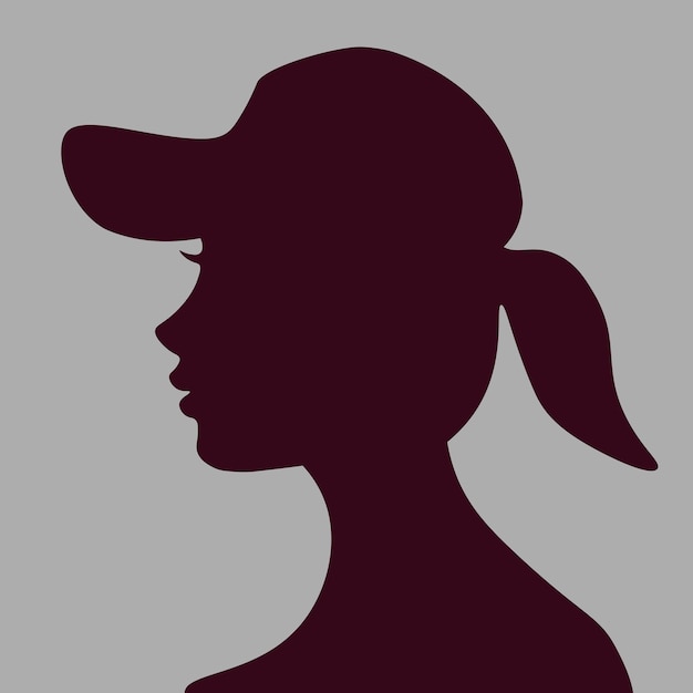 Girl Silhouette Using Hat Vector Illustration