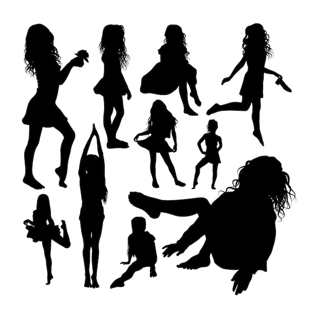 Girl silhouettes