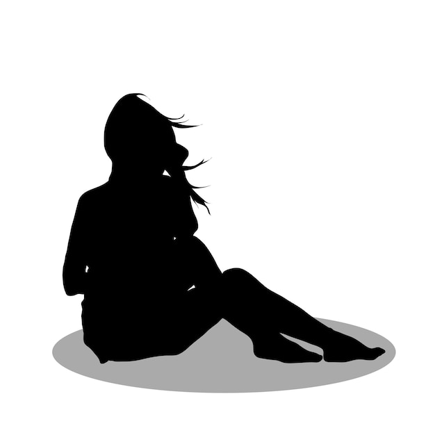 Girl sitting silhouette