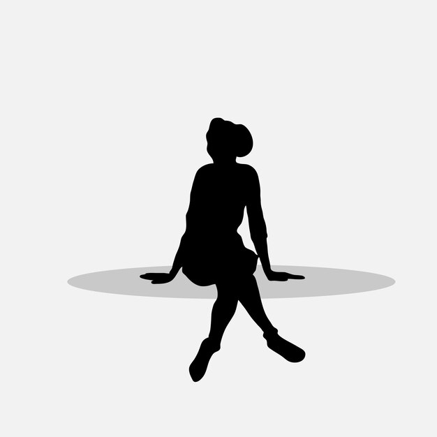 Girl sitting vector png