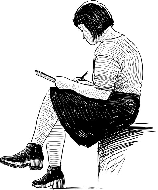 Girl sketching