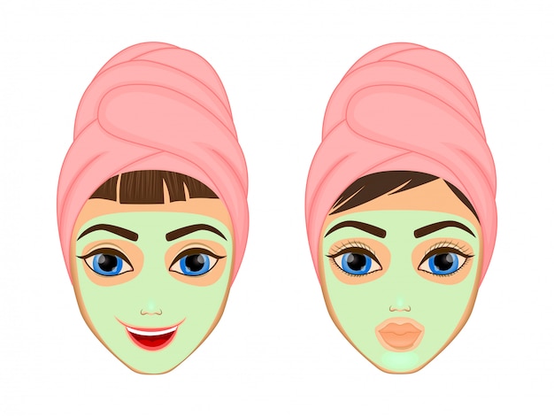 Girl skincare and mask