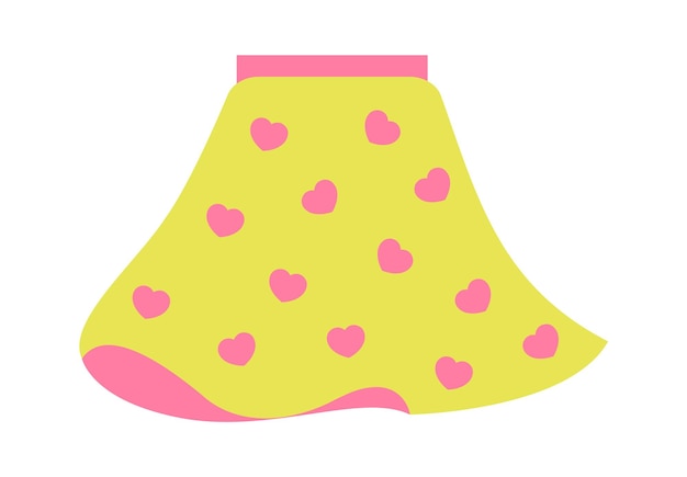 Girl skirt with hearts Vector illustration