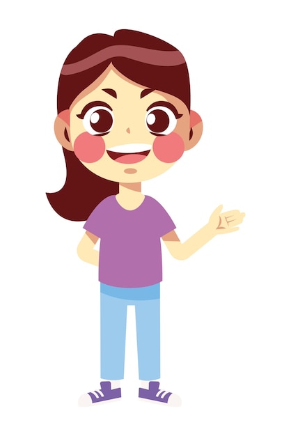 girl speaking cartoon icon vector isolated