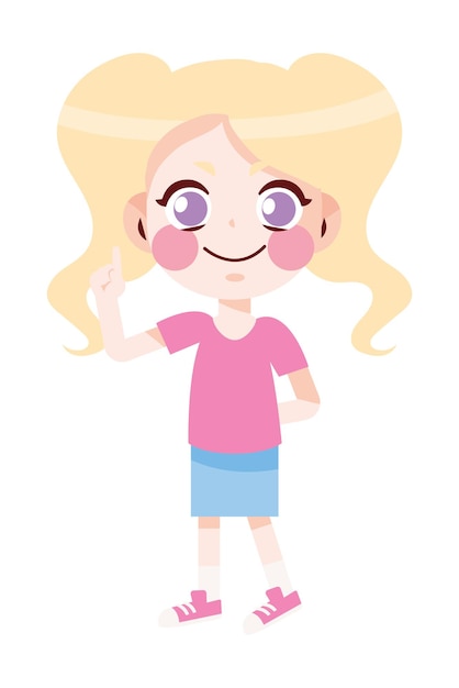 Vector girl speaking isolated illustration icon