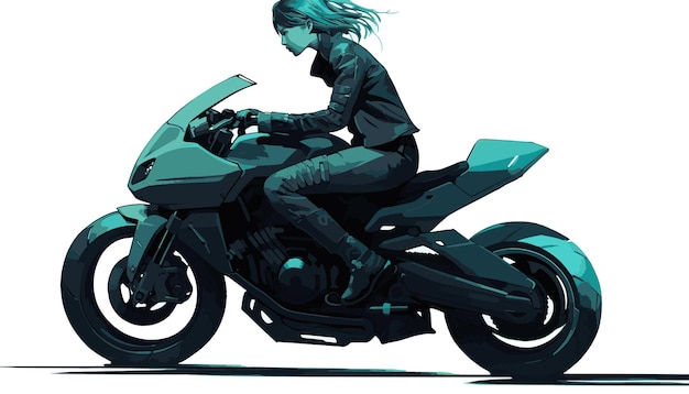 Girl on a sports bike