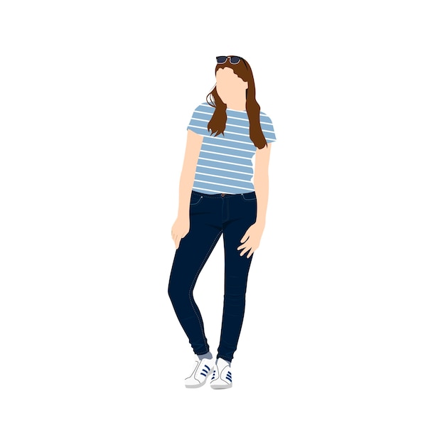 Vector girl standing character