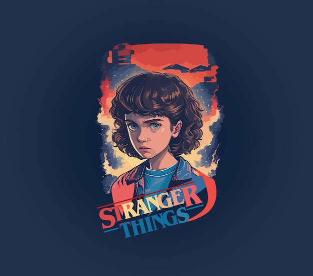 Girl stanger things season tv show tshirt design ai generated