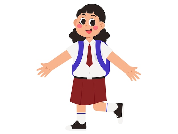 Girl Student In Uniform Illustration