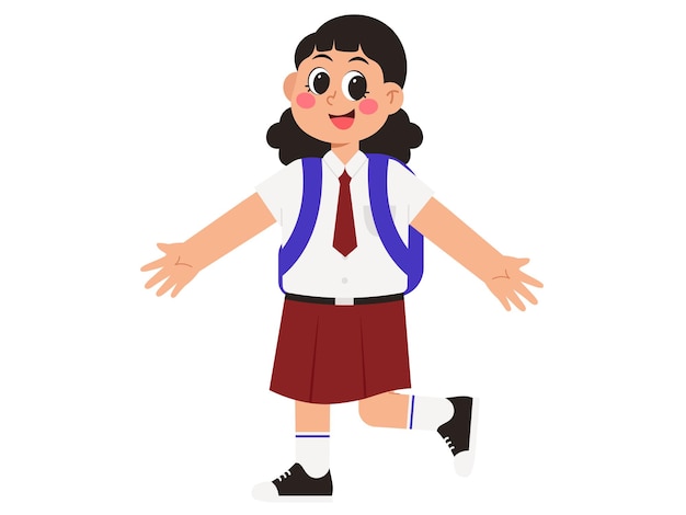 制服を着た女子学生のイラスト