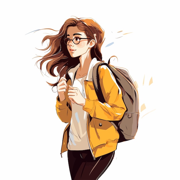 Vector girl student