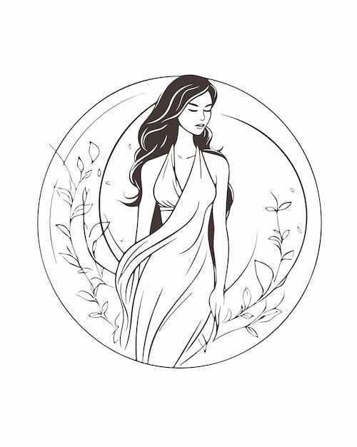 girl surrounded by flowers logo