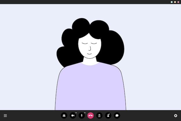 Ragazza che parla in videochiamata illustrazione dell'applicazione di videochiamata