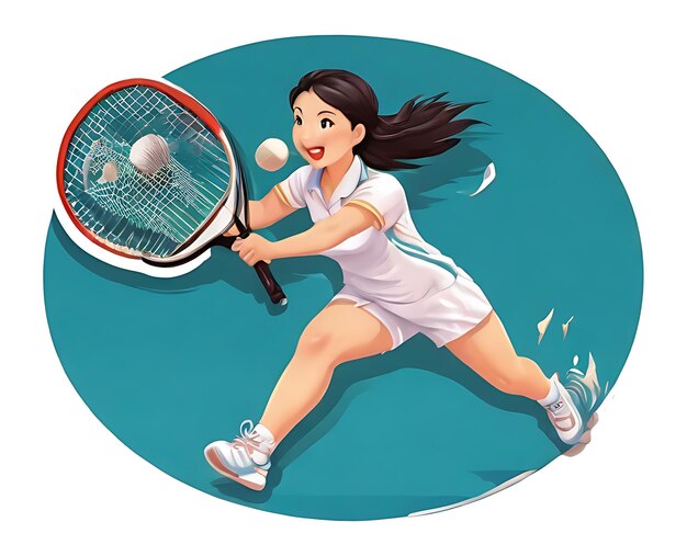 Vector girl tennis player vector design