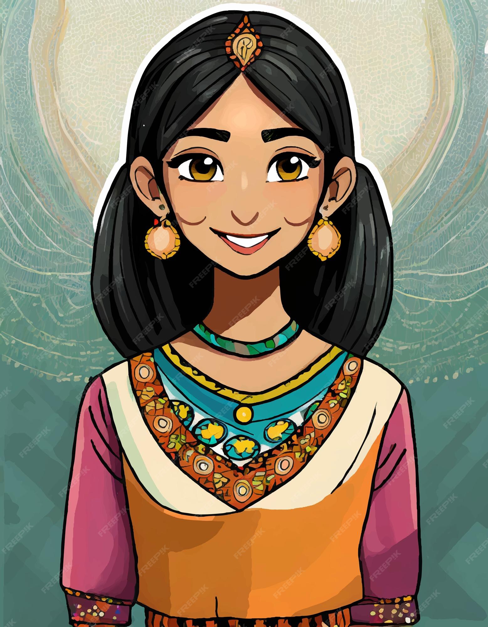 Premium Vector Girl top cartoon