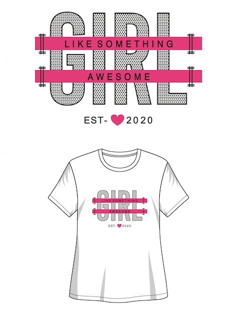 Vector girl typography for print t shirt girl