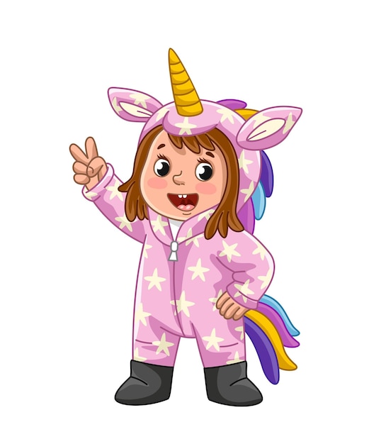 Girl in unicorn costume