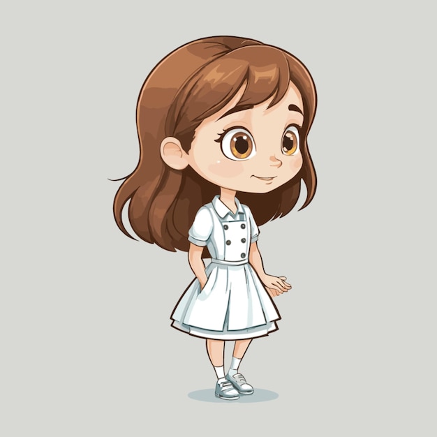 Girl vector on white background