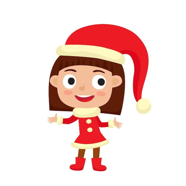 Girl wearing a christmas costume