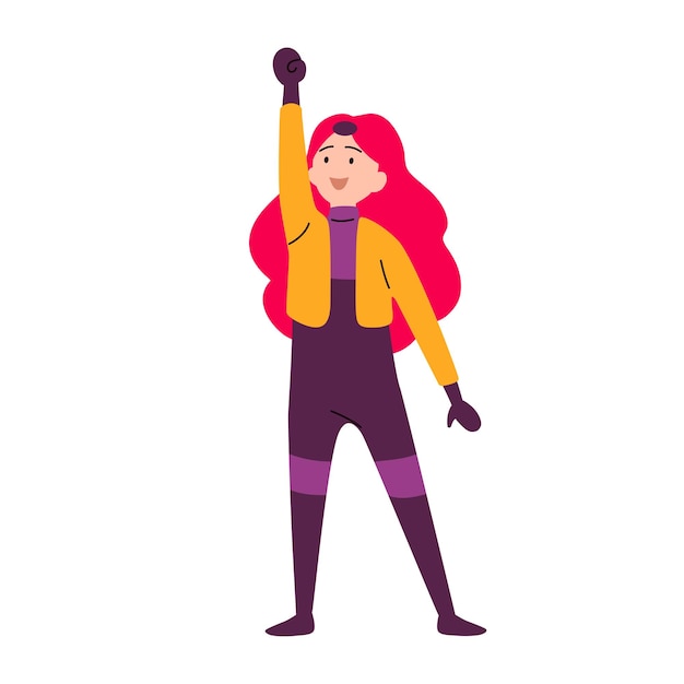 Vector girl wearing colorful costume of superhero vector