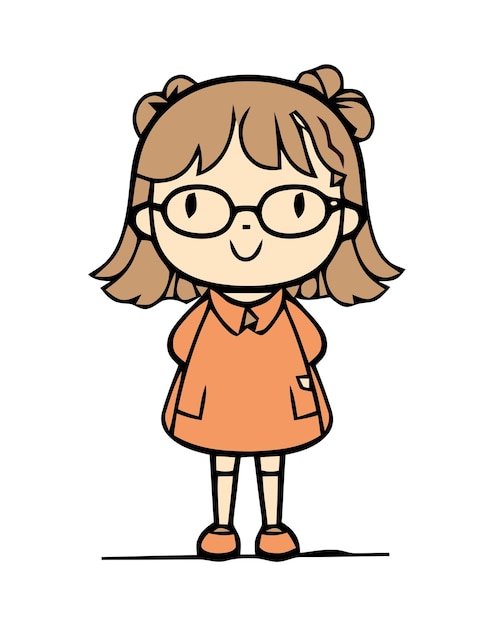 メガネをかけて「私は先生です」と書かれたシャツを着た女の子