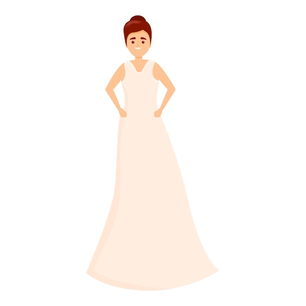 Vector girl wedding dress icon cartoon of girl wedding dress vector icon for web design isolated on white background