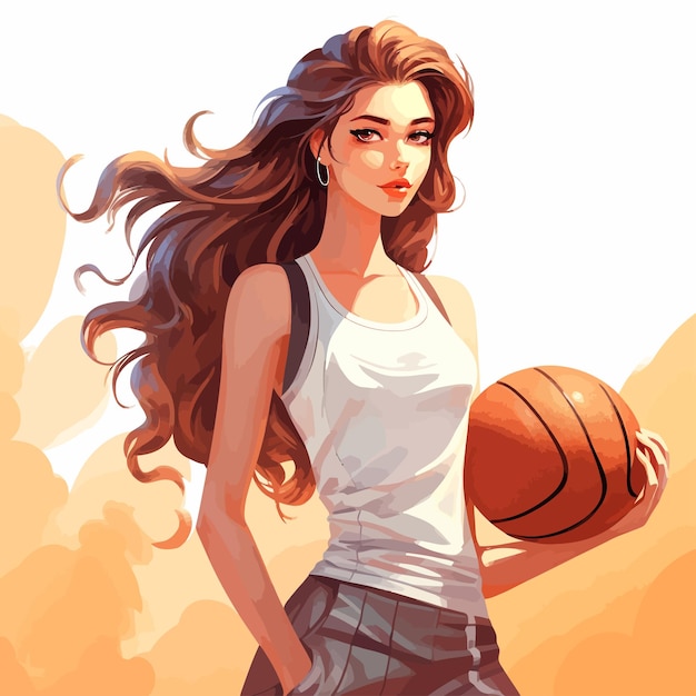 girl with basketball