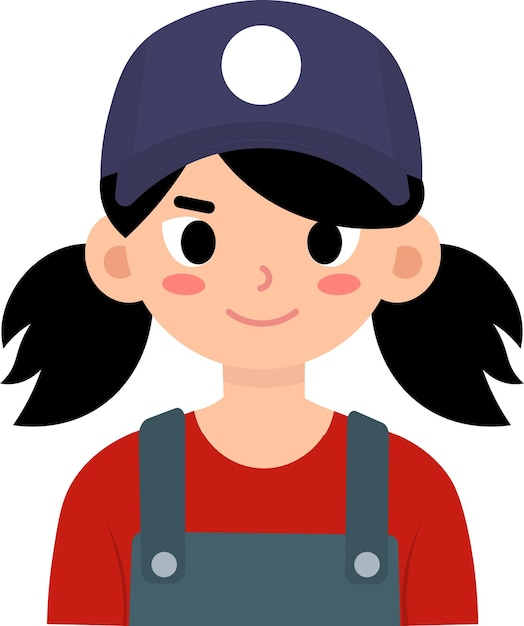 girl with bone avatar clipart cartoon