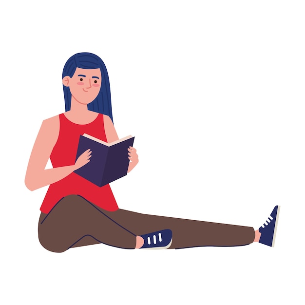 girl with book reading