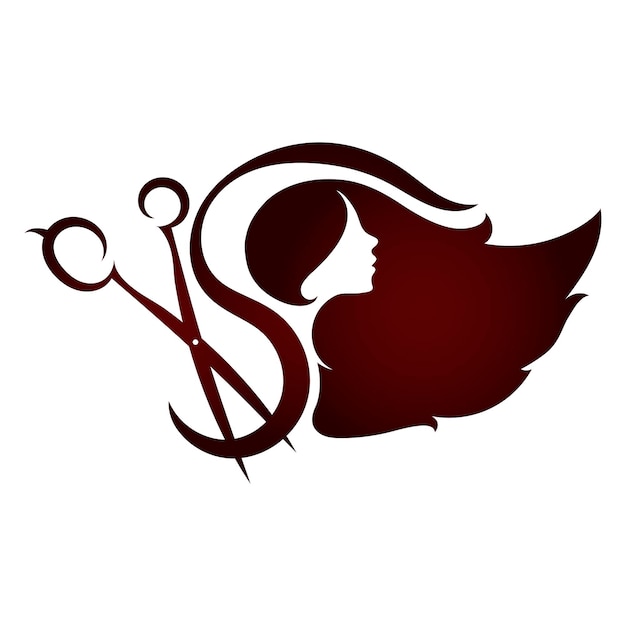 Girl with curls of hair scissors and a comb Design for hair stylist and beauty salon