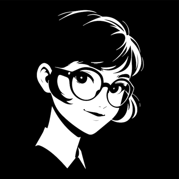 Vector girl with glasses illustration