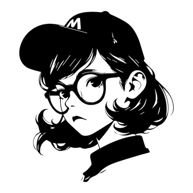 Vector girl with glasses illustration