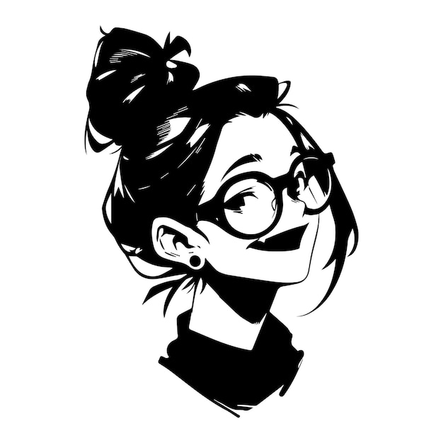 Vector girl with glasses illustration