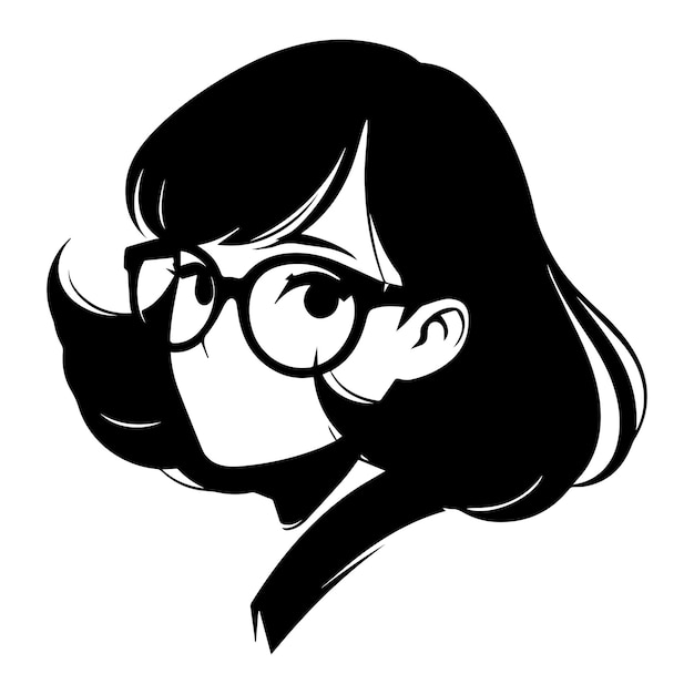 Vector girl with glasses illustration