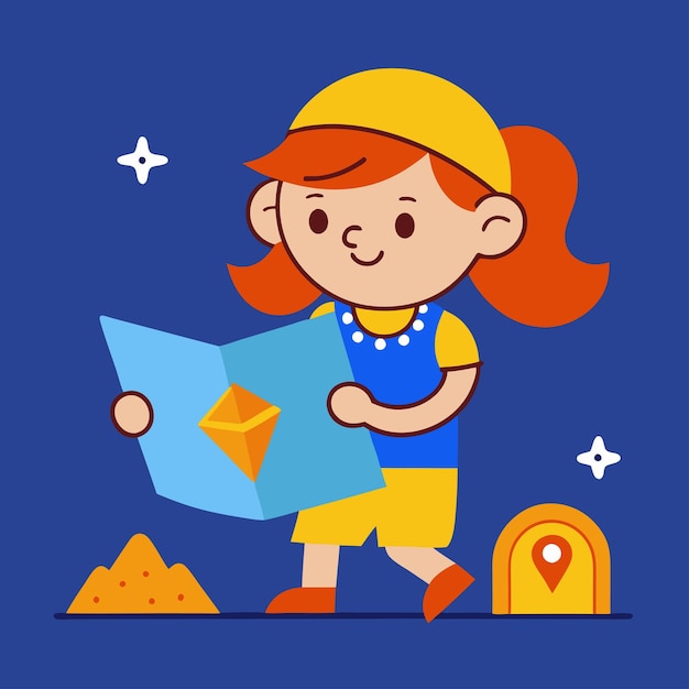 a girl with a hat and a blue background with a paper star and a sign that says quot star quot