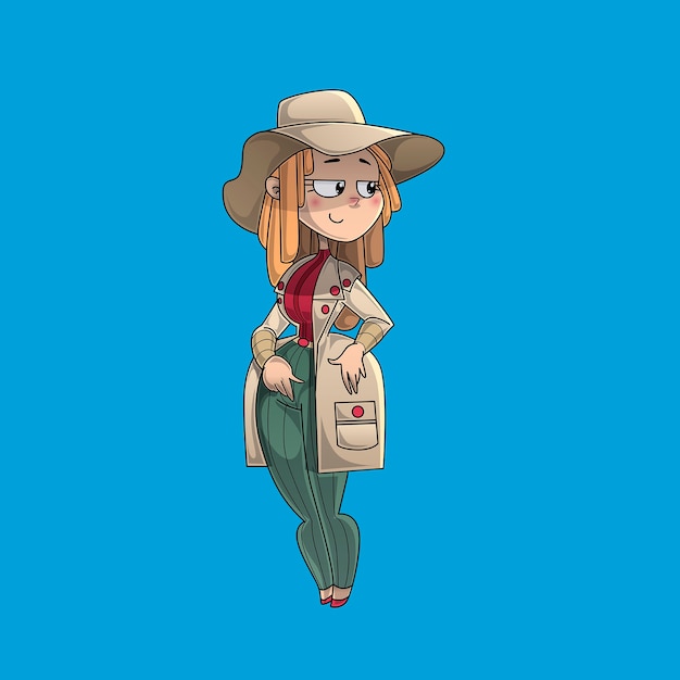 Vector girl with hat